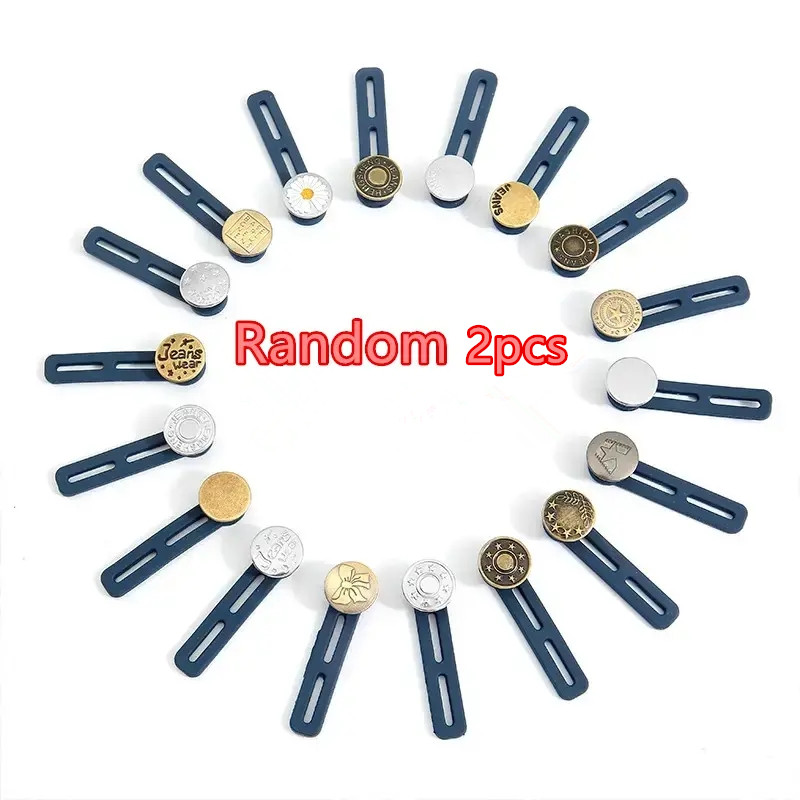 2pcs Random Button Extender For Pants Jeans Free Sewing Adjustable