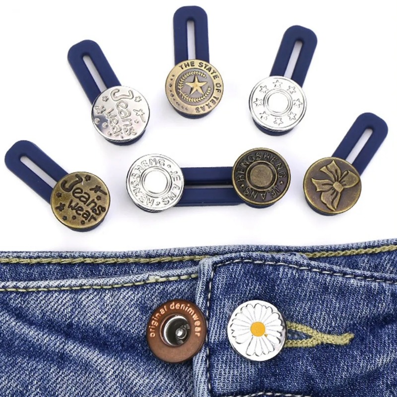 1/5PCS Magic Metal Button Extender for Pants Jeans Free Sewing