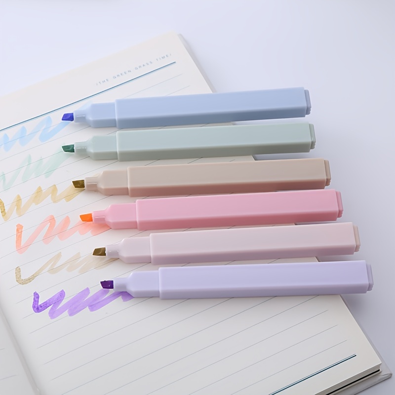 8pcs/set High Value Stationery Kit (fluorescent + Colorful) Milk Tea Color  Highlighter Pens For Students' Note Taking, Bullet Journaling And Other  Office Usage