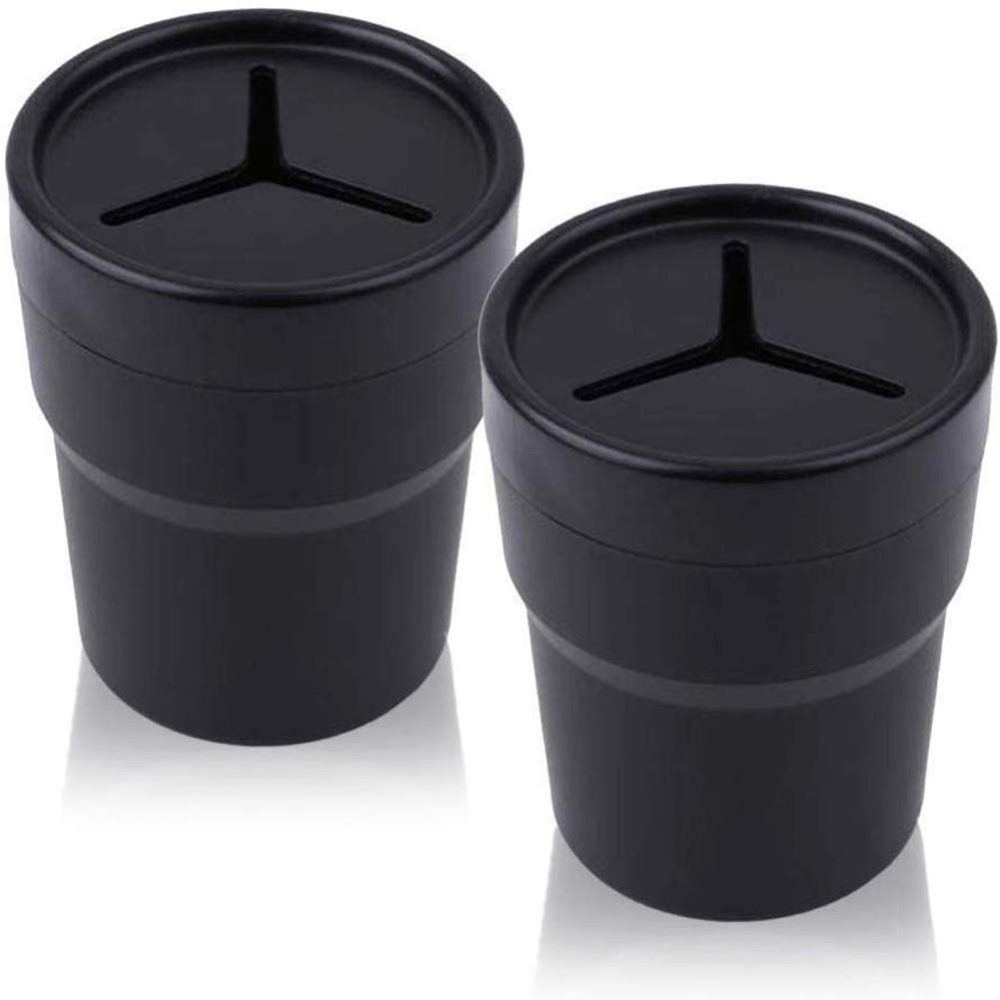 FIOTOK Car Trash Can with Lid, Mini Auto Garbage Can Leakproof Vehicle Trash Bin Fits Cup Holder in Console or Door for Automotive Car, Home, Office