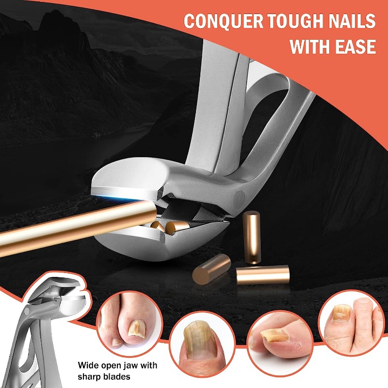 Nail Clipper - Slant Curved Blade Nail Clipper for Thick Toenails