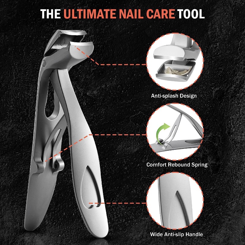 Toenail Clippers for Seniors Thick Nails No Splash Nail Clippers for Men- Heavy Duty Toe Nail Clippers for Women with Catcher - AliExpress