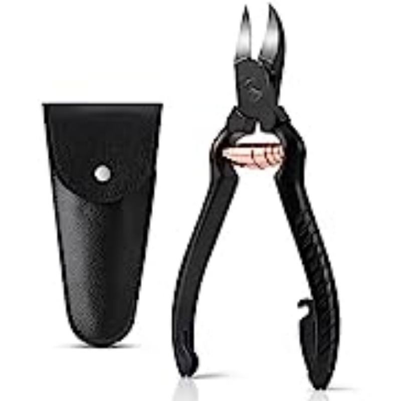 BEZOX Angled Head Nail Clippers for Seniors - Ergonomic Toenail Clipper for  Thick Nails, Premium Steel Nail Cutter Trimmer with Catcher for Men and