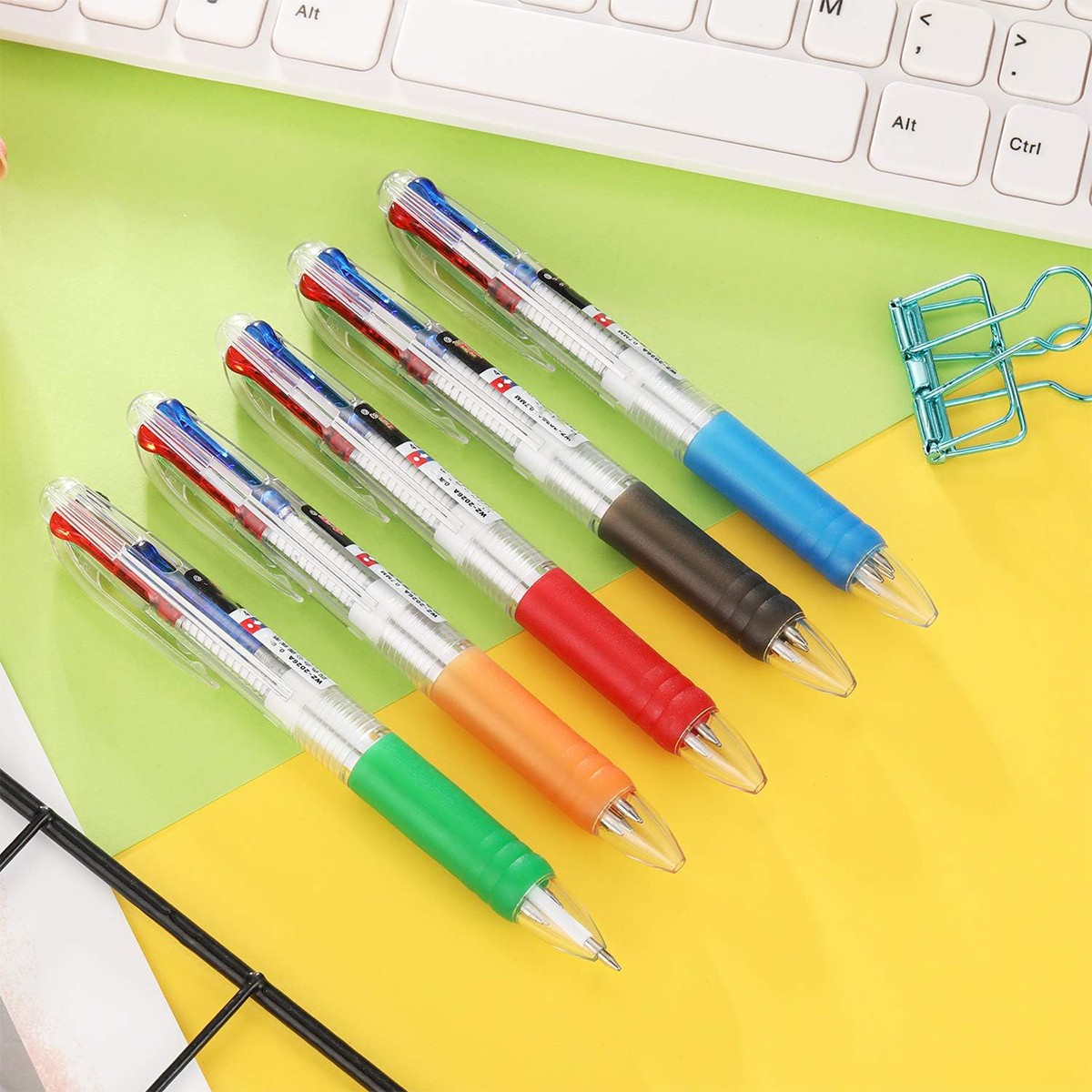  FLY CHOICE Juego de 4 bolígrafos multicolores 10 en 1  retráctiles de 0.020 in, diseño de mariposa, suministros escolares de  oficina en casa para estudiantes y niños (4 unidades de color