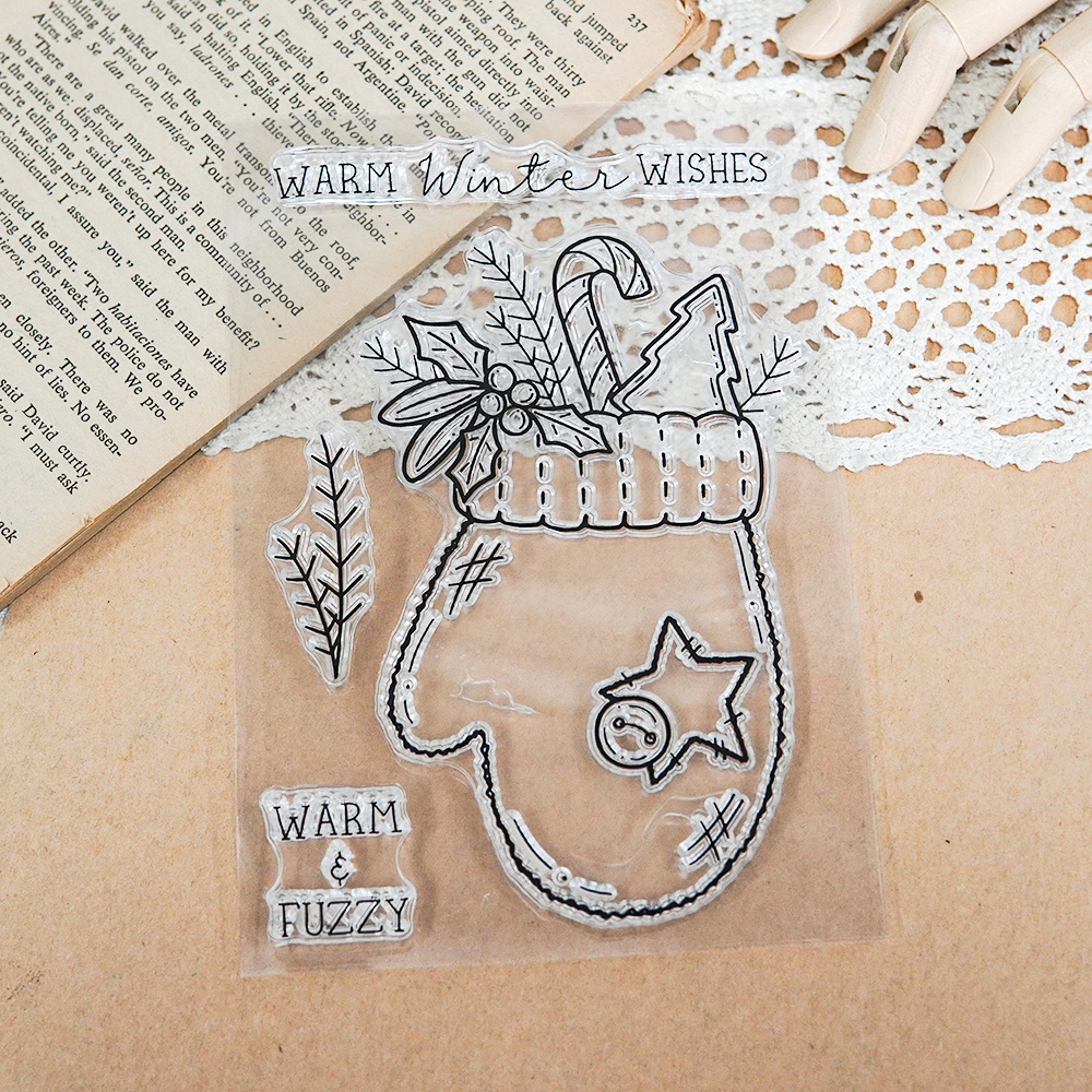 Clear Embossing Stamps for Crafting, Rubber Clear Stamp Silicone