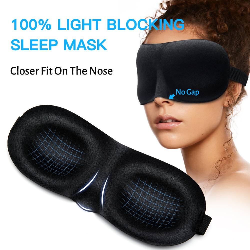 3d Sleep Mask Blindfold Sleeping Aid Soft Memory Foam Eye - Temu