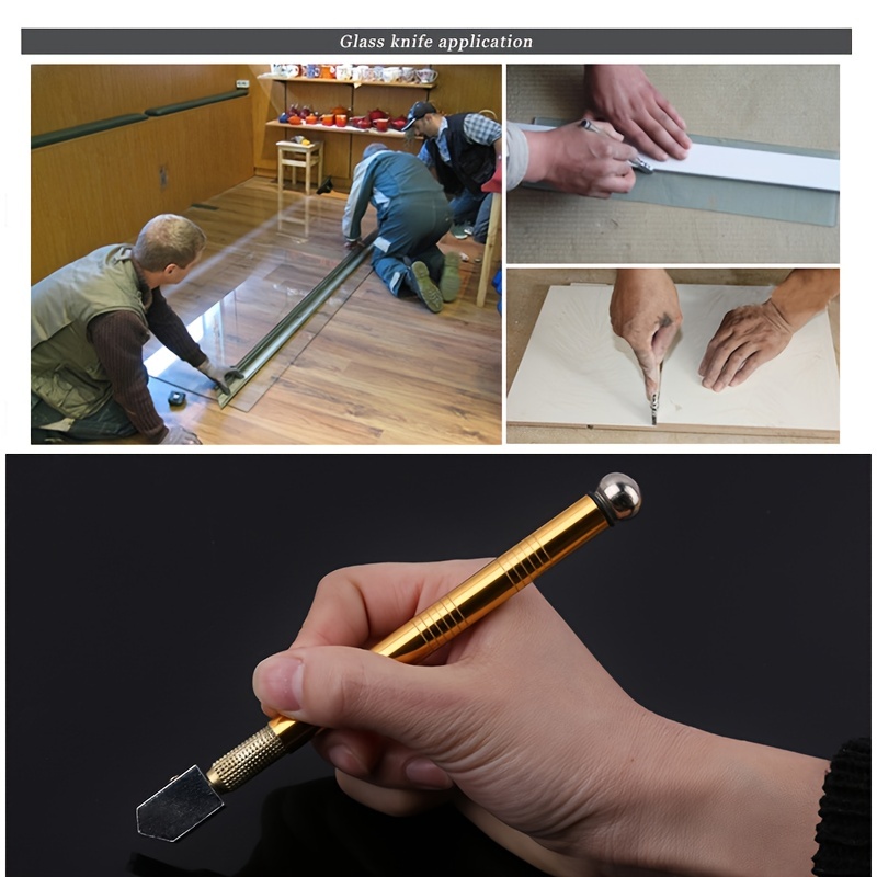 1 Set Oil Glass Cutter Professional Manual Floor Tile Ceramic Glass Cutter  Tool Tile Roller - Tools & Home Improvement - Temu