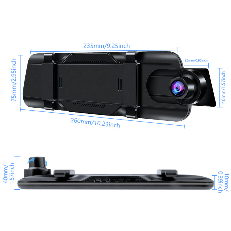 Car Recorder Rear View Touch Mirror Camera 1080p Hd Dash Cam - Temu