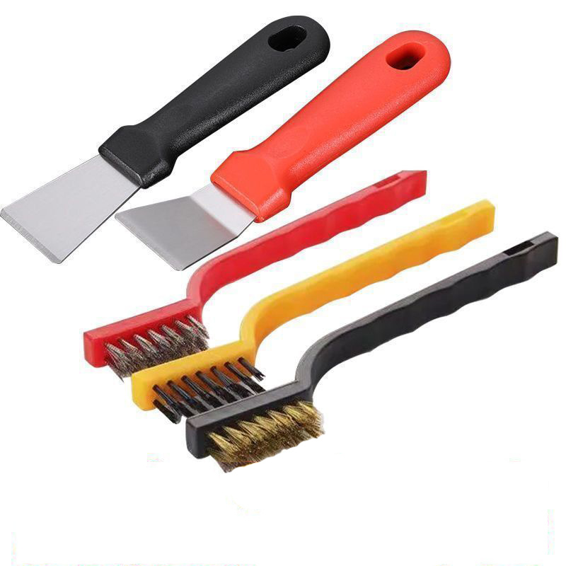 3pcs/set Gas Stove Decontamination Wire Brush Stovetop Range Hood Brush  Cleaner Set Groove Crevice Brush Kitchen Cleaning Tools