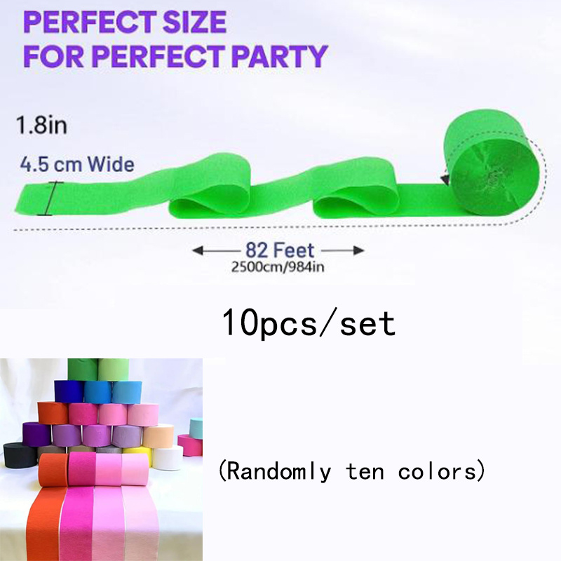 Colored Crepe Paper Roll Birthday Party Rainbow Paper Ribbon - Temu