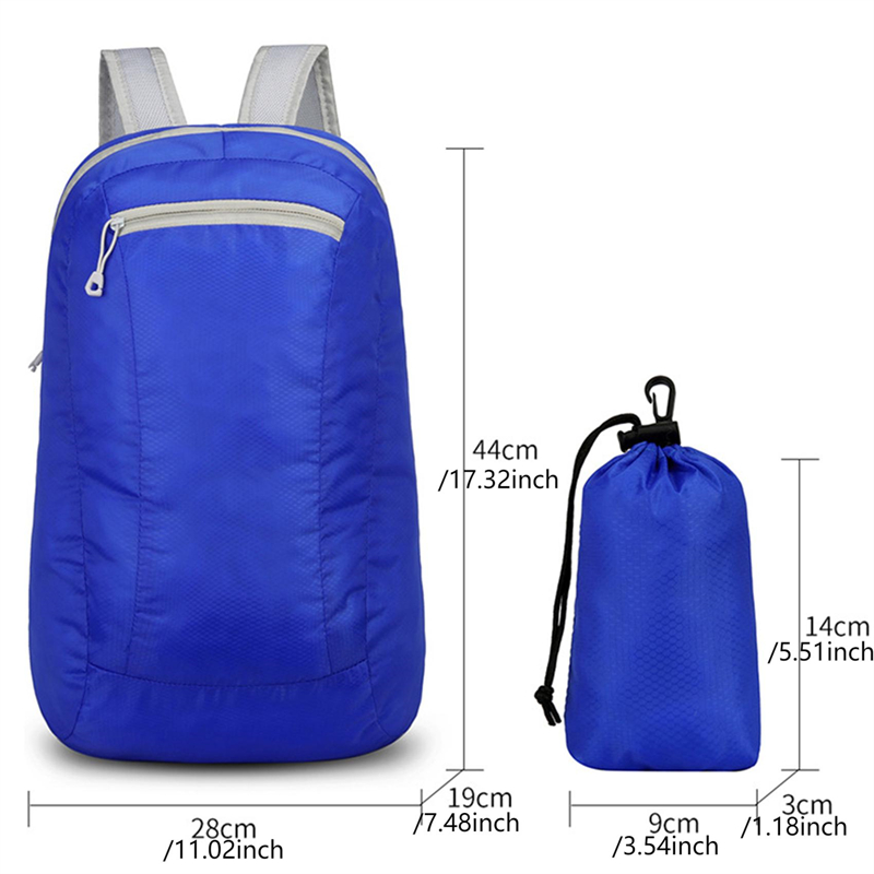 1pc Blue Foldable Backpack, Waterproof Storage Bag, Lightweight  Travel/hiking Backpack