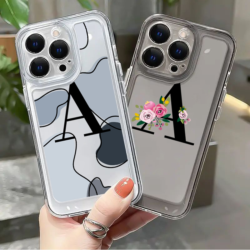 2pcs Silicone Phone Case Contrast Letter X Phone Case For Iphone