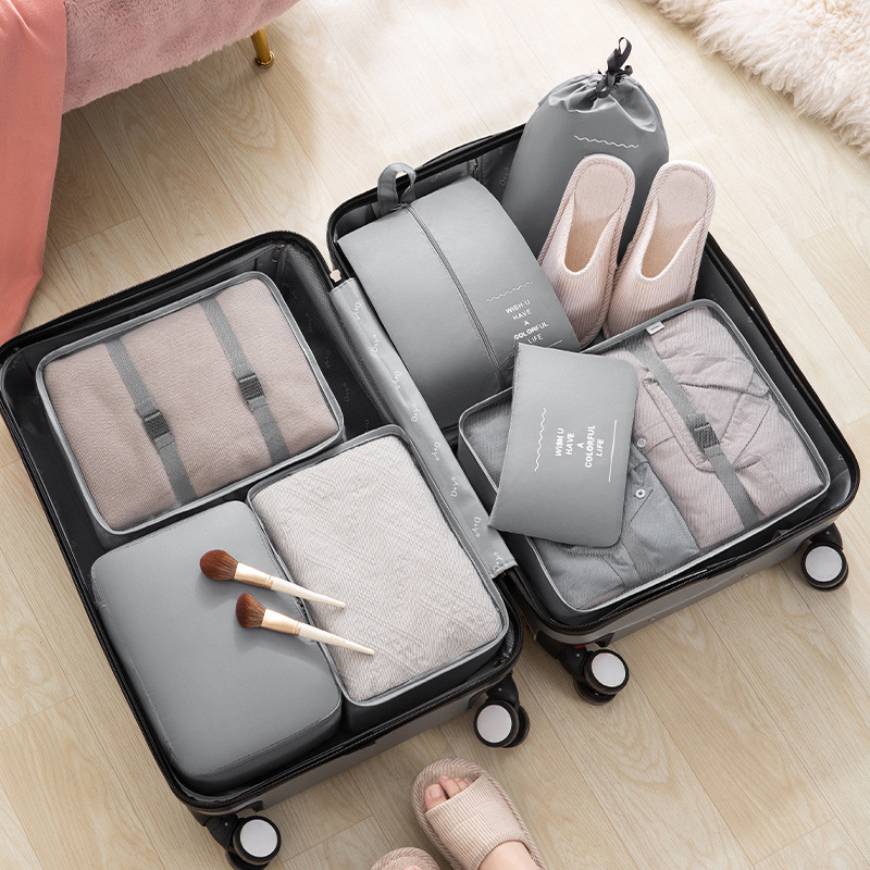 7Pcs/Set Travel Luggage Organiser Suitcase Storage Bags Clothing Packing  Cubes