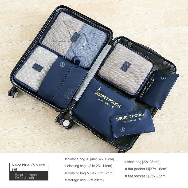 7 Set Packing Cubes for Suitcases, DEWEL Travel Luggage Packing Organizers  with Shoe Bag, Laundry Bag, Clothing Underwear Bag, Luggage Organizer Bags