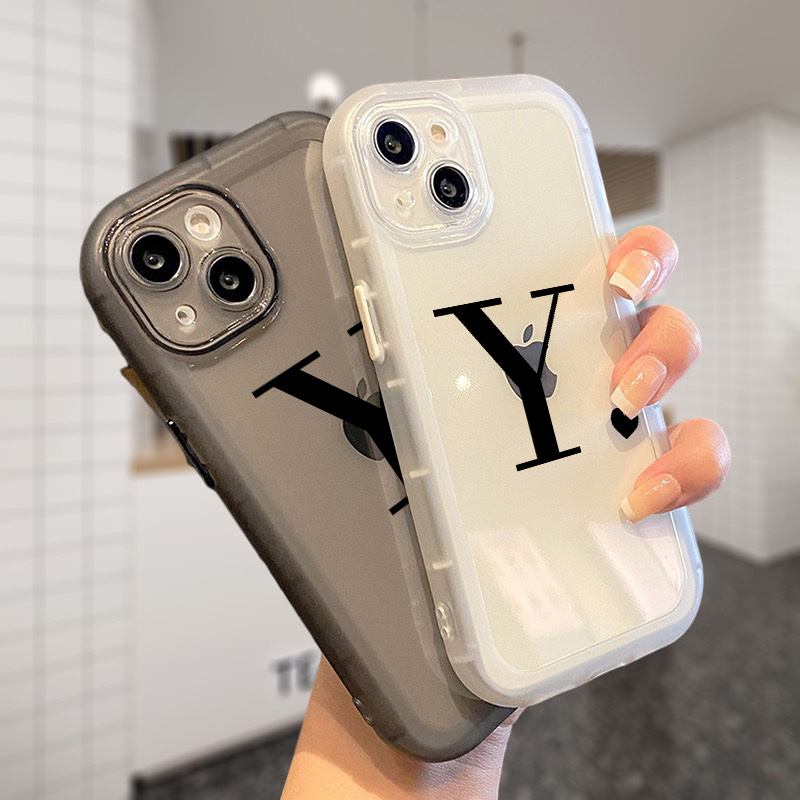 Heart & Letter Y Graphic Silicone Phone Case For Iphone 11 14 13