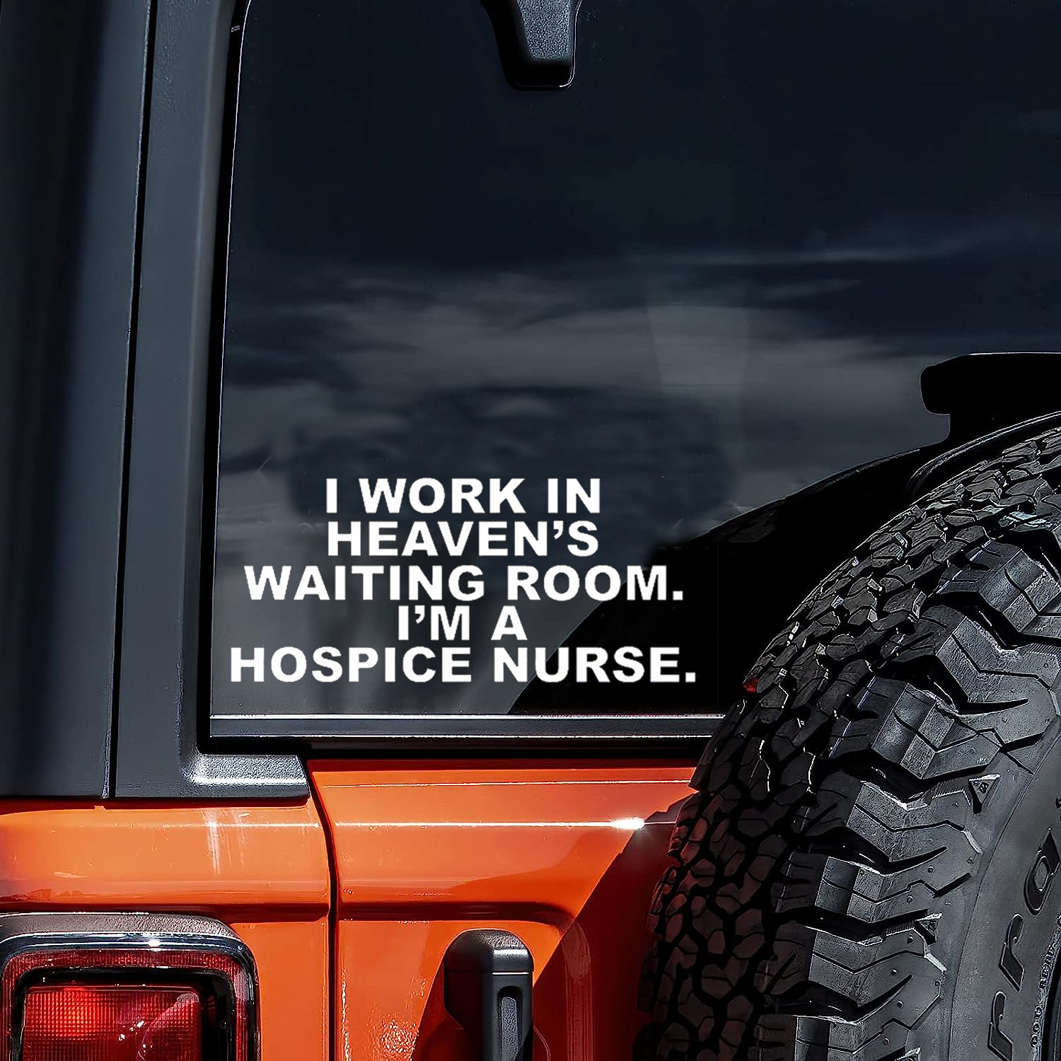  I Work in Heavens Waiting Room. I'm A Hospice Nurse. 8-1/2 x  3-3/4 - Vinyl Die Cut Decal/Bumper Sticker for Windows, Cars, Trucks,  Laptops, Etc. : Sports & Outdoors