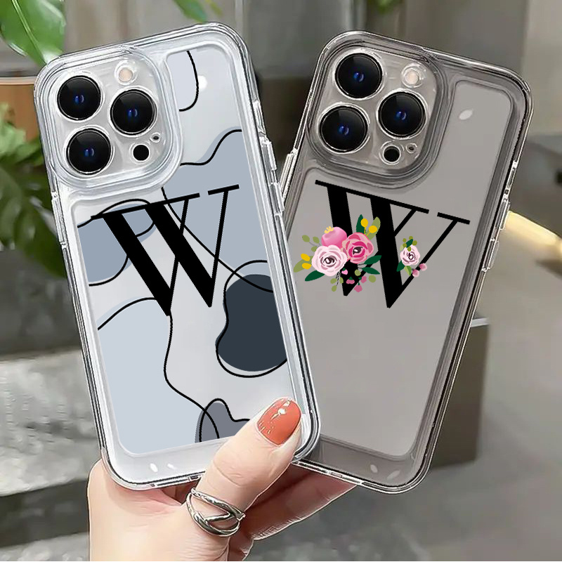 2pcs Silicone Phone Case Contrast Letter X Phone Case For Iphone