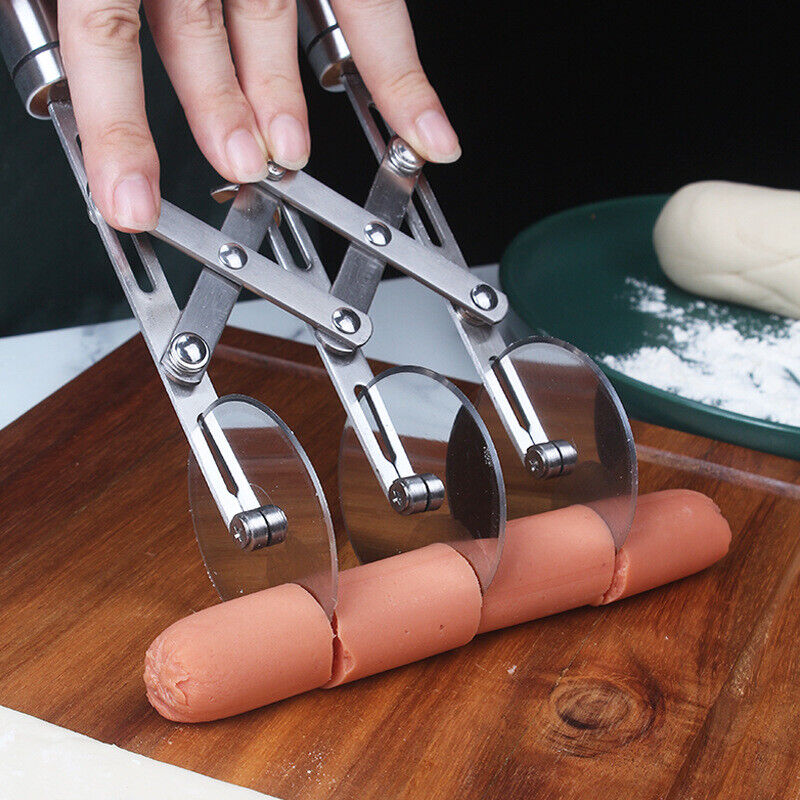 5 Wheels Cutter Dough Divider Side Pasta Knife Flexible Roller