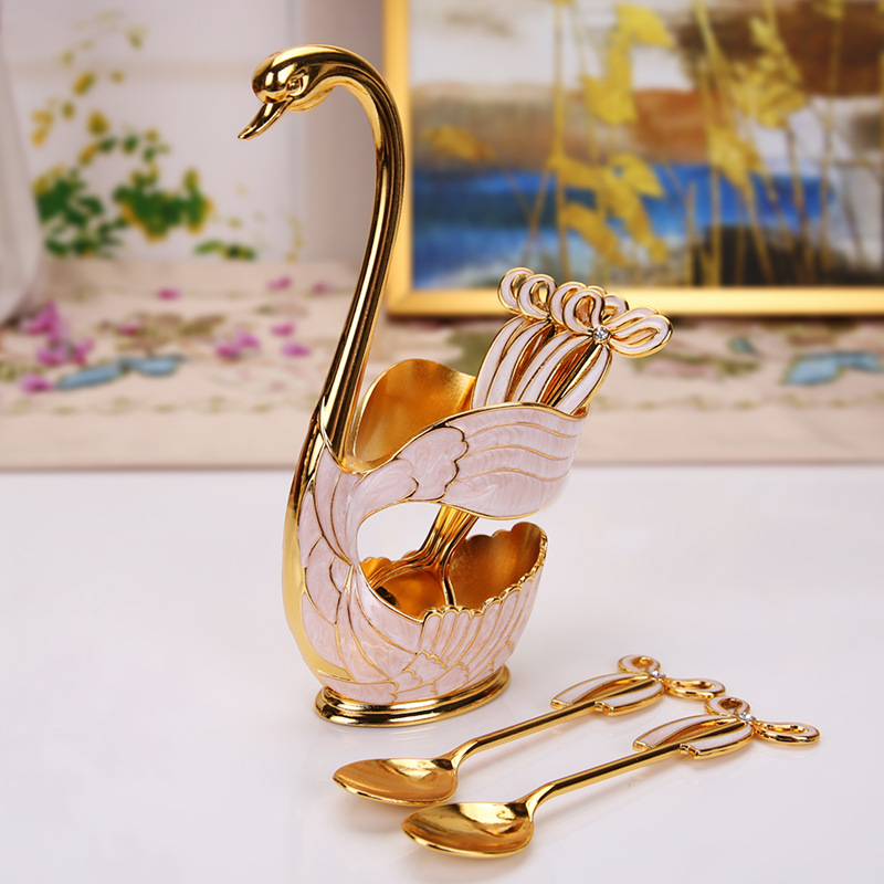 1pc Creative Swan Shaped Tableware, Coffee Spoon Storage Rack, Fruit Fork  Storage Rack Cute Aesthetic Stuff Kitchen Stuff Kitchen Accessories Kitchen