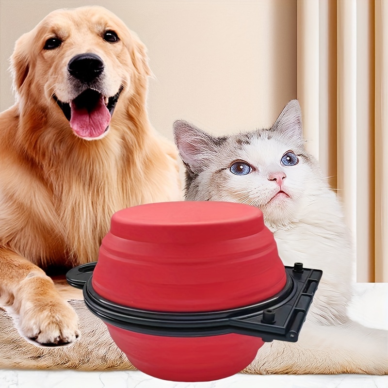 Collapsible Portable Double Pet Bowl for Food and Water, Foldable Dog Bowl for Travel and Outdoor Use, Available in Blue and Pink