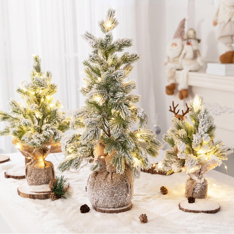 Mini arbre de noël bonsaï PE, Simulation d'arbre de noël, sapin de noël  blanc, décoration