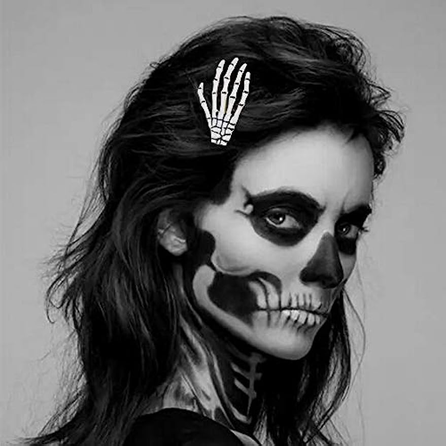 Black & White Skeleton Skull Hand