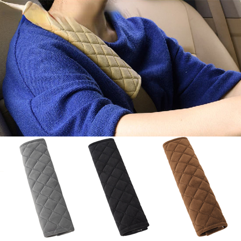 Lot de 2 coussinets de ceinture de sécurité de voiture – Housse de ceinture  de sécurité en cuir PU – Coussinets de confort doux et confortables pour