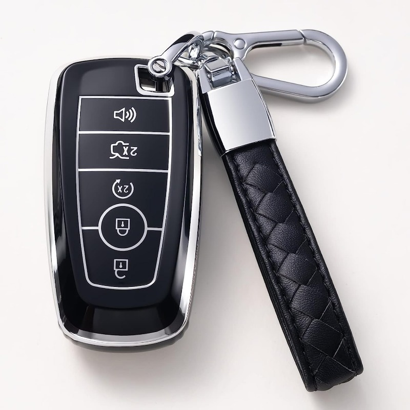 Key Fob Cover With Lanyard, Car Key Case Shell Protection, For