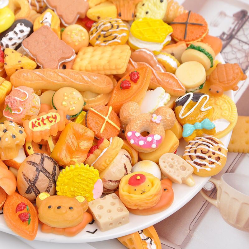 20/50pcs Mix Resin Nail Charms 3D Ice-cream/Lollipop/Donuts