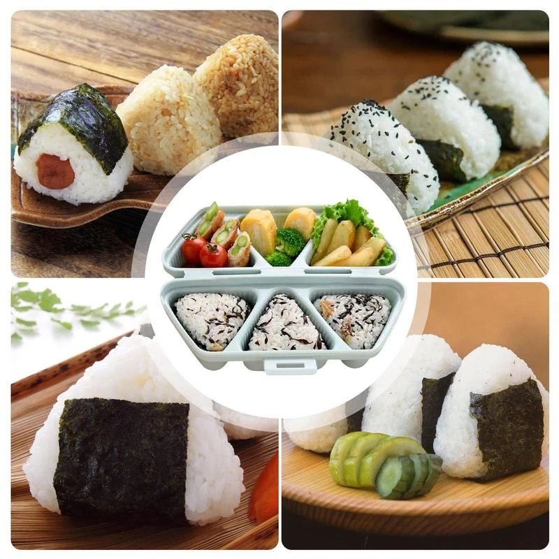 Sushi Onigiri, 12 stampi triangolari per sushi a triangolo per sushi stampo  per palline di riso con cucchiaio di riso per cucina fai da te Bento, 2  misure : : Casa e cucina
