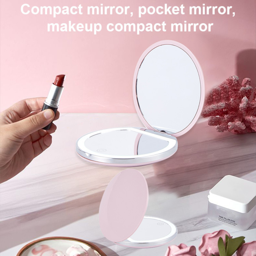 LED Vanity Mirror 2X Magnification Double Sided Foldable Makeup Mirror