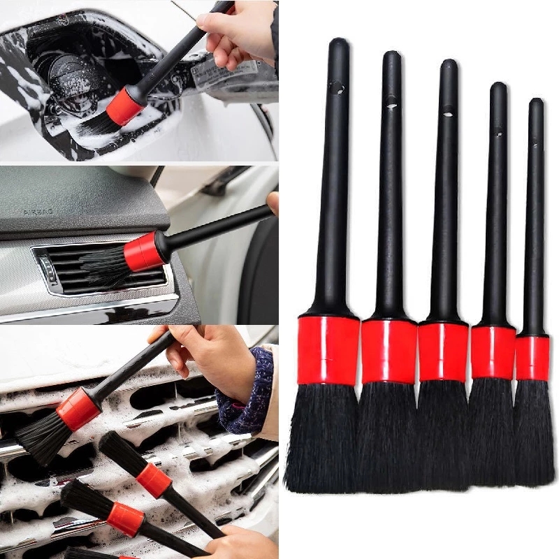 6pcs Short-handled Tire Brush Detail Brush Crevice Cleaning Brush