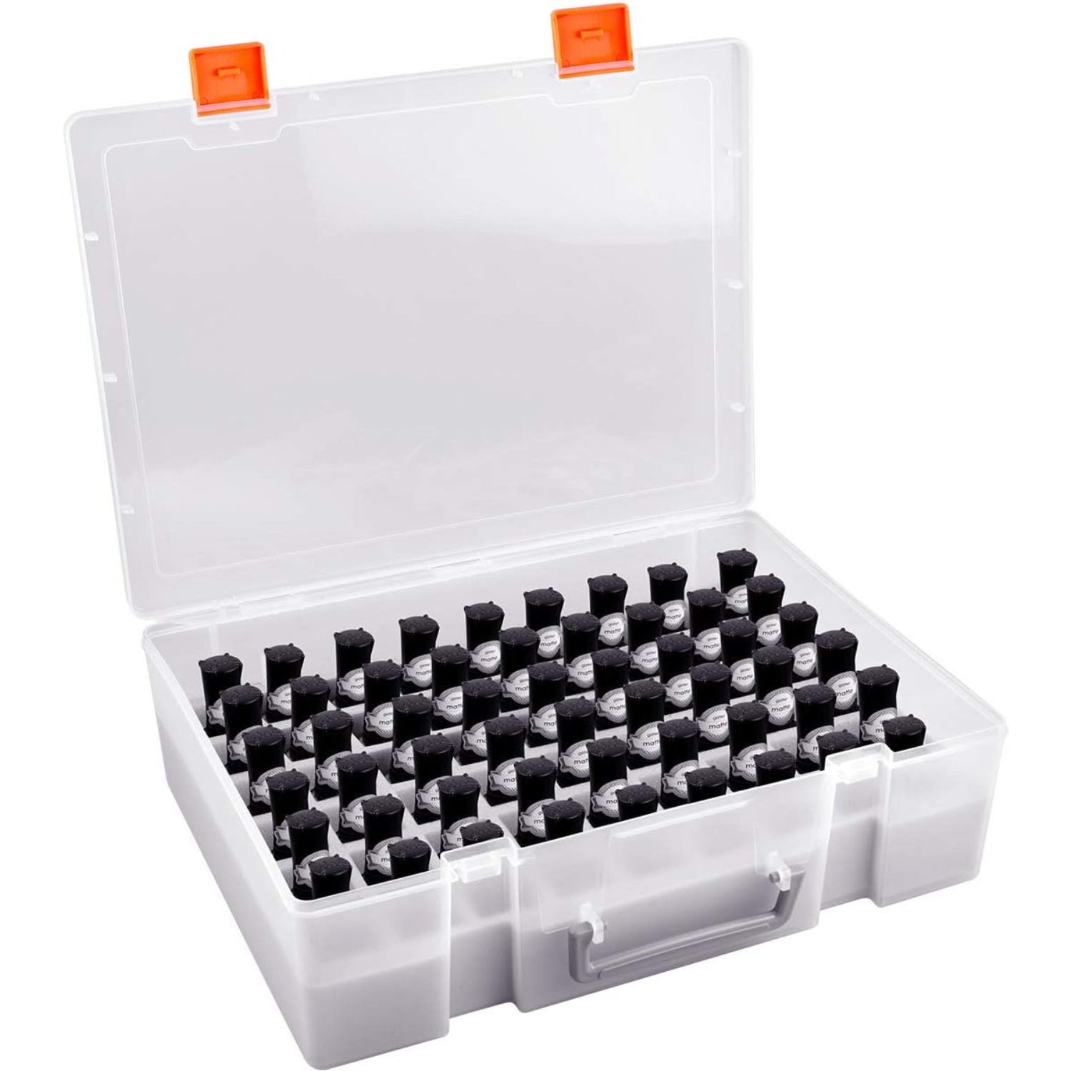 48 Cells 2 Layer Nail Polish Organizer Portable Clear Nail Supplies  Needlework Storage Box Adjustab