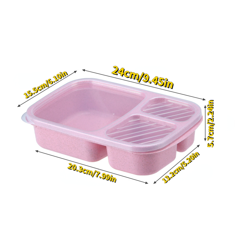 Divided Lunch Box, Wheat Straw Dinnerware Food Storage Container