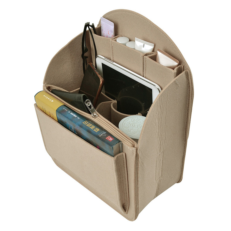 Travel Insert Bag Backpack Organizer Multi Pocket Handbag Felt Makeup Case