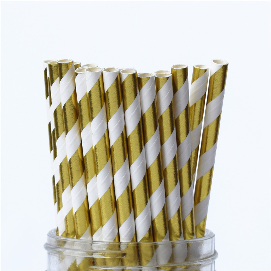 Buy Metallic Gold Snowflake Print Stirring Straws