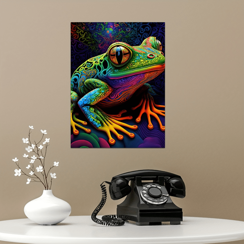 Colorful Frog Oil Painting Psychedelic Art Poster Printed - Temu Canada