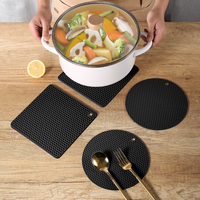 1pc Silicone Trivet Mats Dish Drying Mat, Hot Pot Holder For Pots & Pans,  Non-slip & Heat Resistant Kitchen Hot Pads For Countertops & Table For  Restaurants/cafes