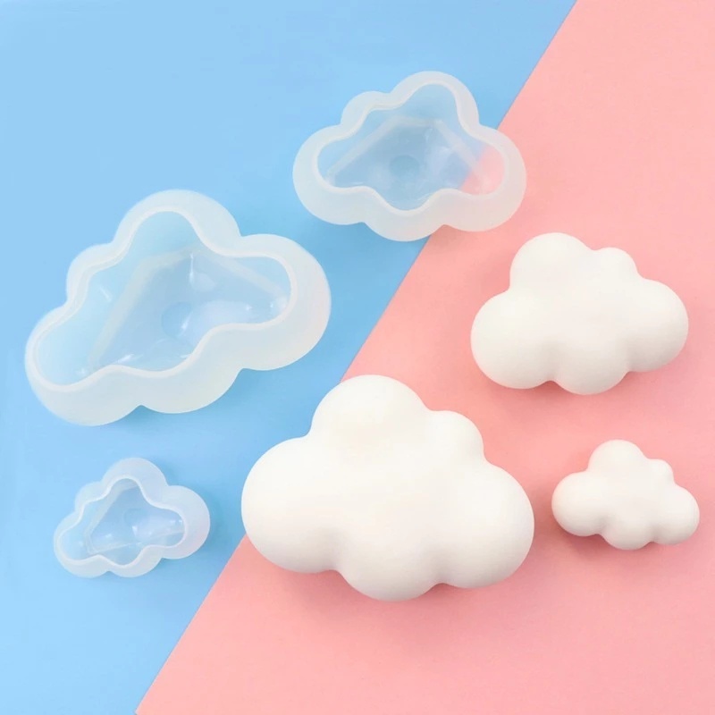 

3pcs Cloud Shaped Silicone Mold For Diy Pudding, Chocolate, Crystal Candy, Desserts, Ice Cube, Gum Paste, Cupcake, Cake Topper, Soap, Ice Cream, Baking Tools, Kitchen Gadgets
