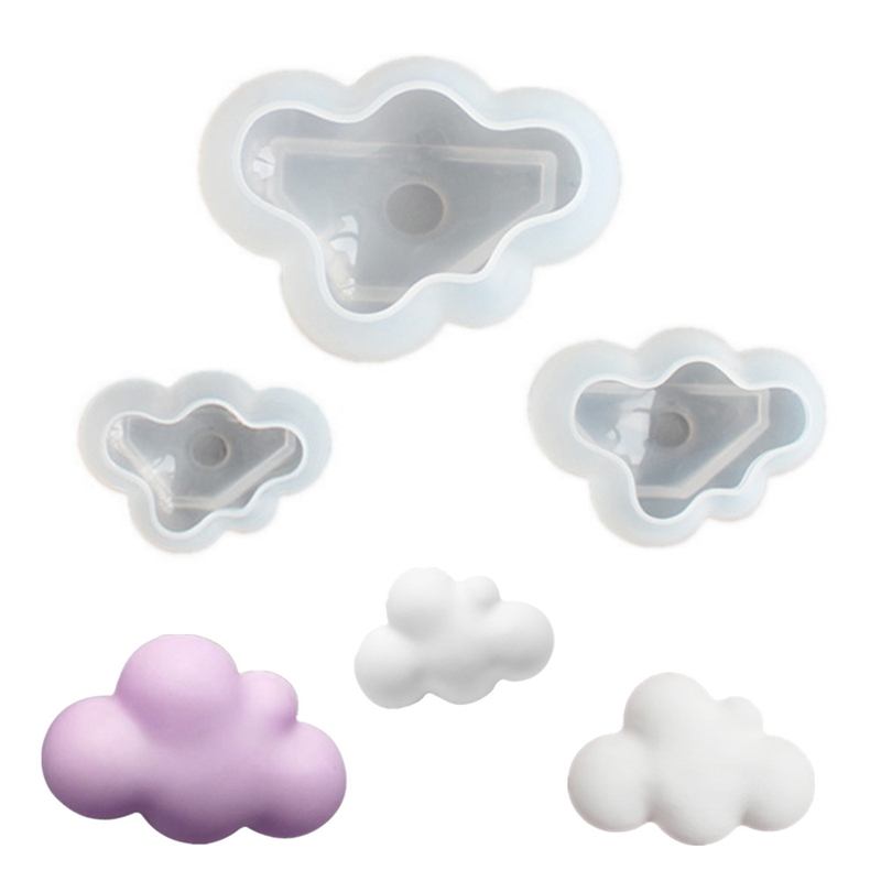 3pcs cloud shaped silicone mold for diy pudding chocolate   desserts     paste cupcake cake topper soap ice cream baking tools kitchen gadgets details 0