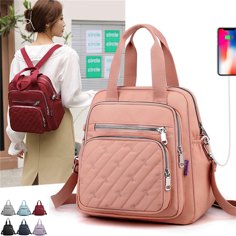 Vintage Geometric Convertible Backpack, Anti-theft Preppy School Bag,  Women's Casual Daypack & Purse - Temu