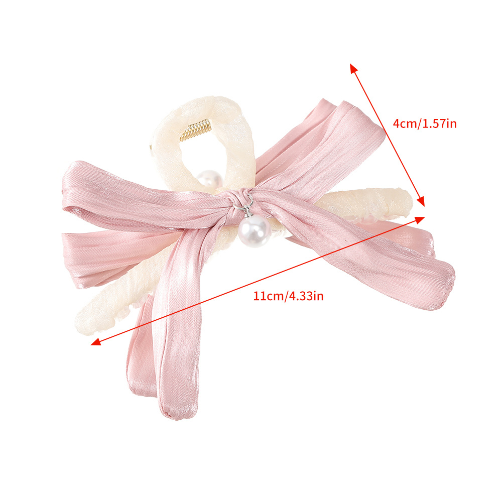 Temu 1pc Ribbon Bow Hair Claw Clip Sweet Bowknot Hair Clips, Bobby Pins, Hairpins Nonslip Ponytail Holder Hair Accessories for Women, Christmas Gifts