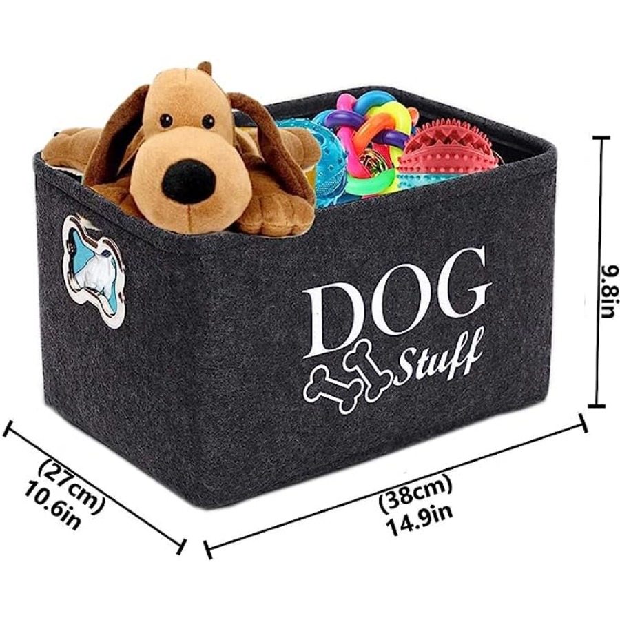Premium Felt Dog Toy Storage Basket