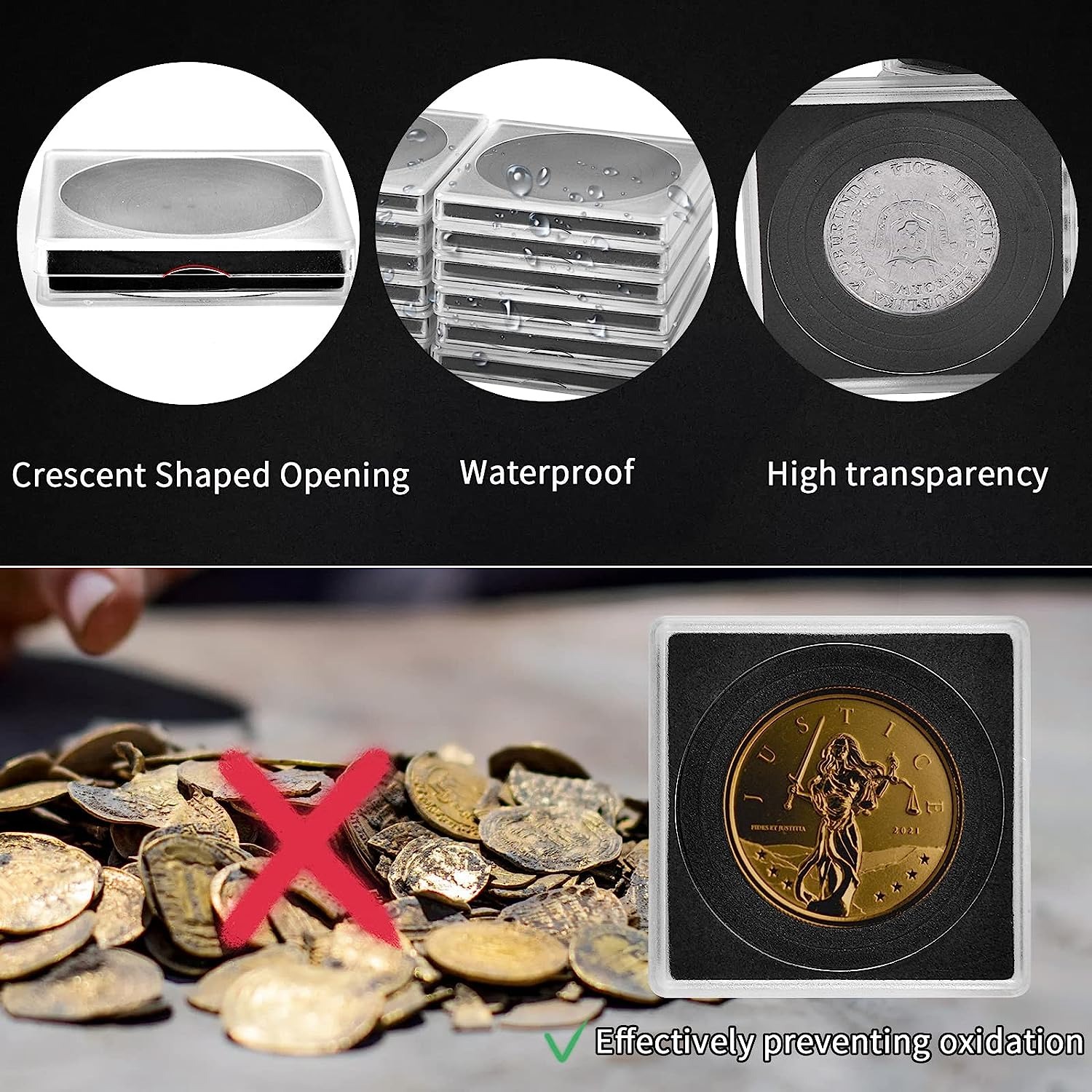 Silvery Dollar Coin Holder Silver Bar Capsule Holders Coin - Temu