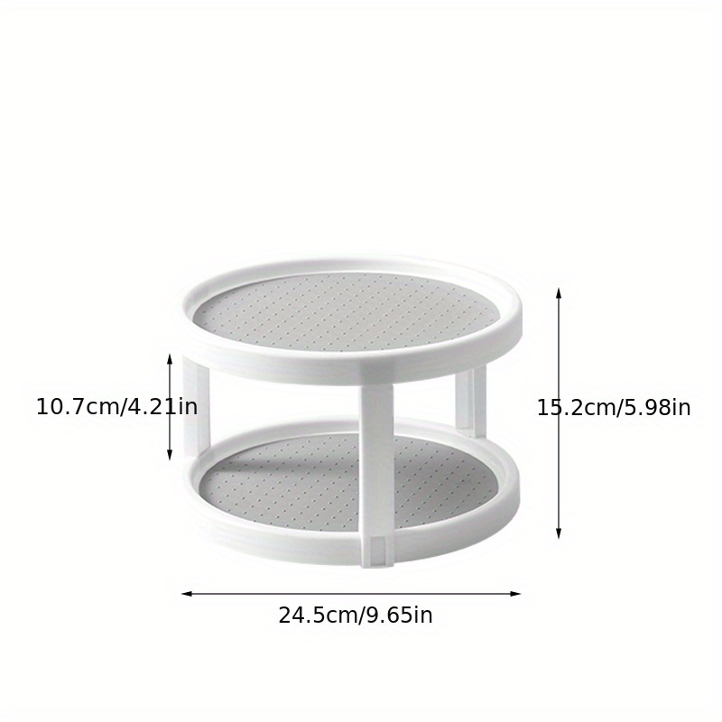1pc Turntable Shelf Kitchen Storage Rack Non-slip Rotating Shelf