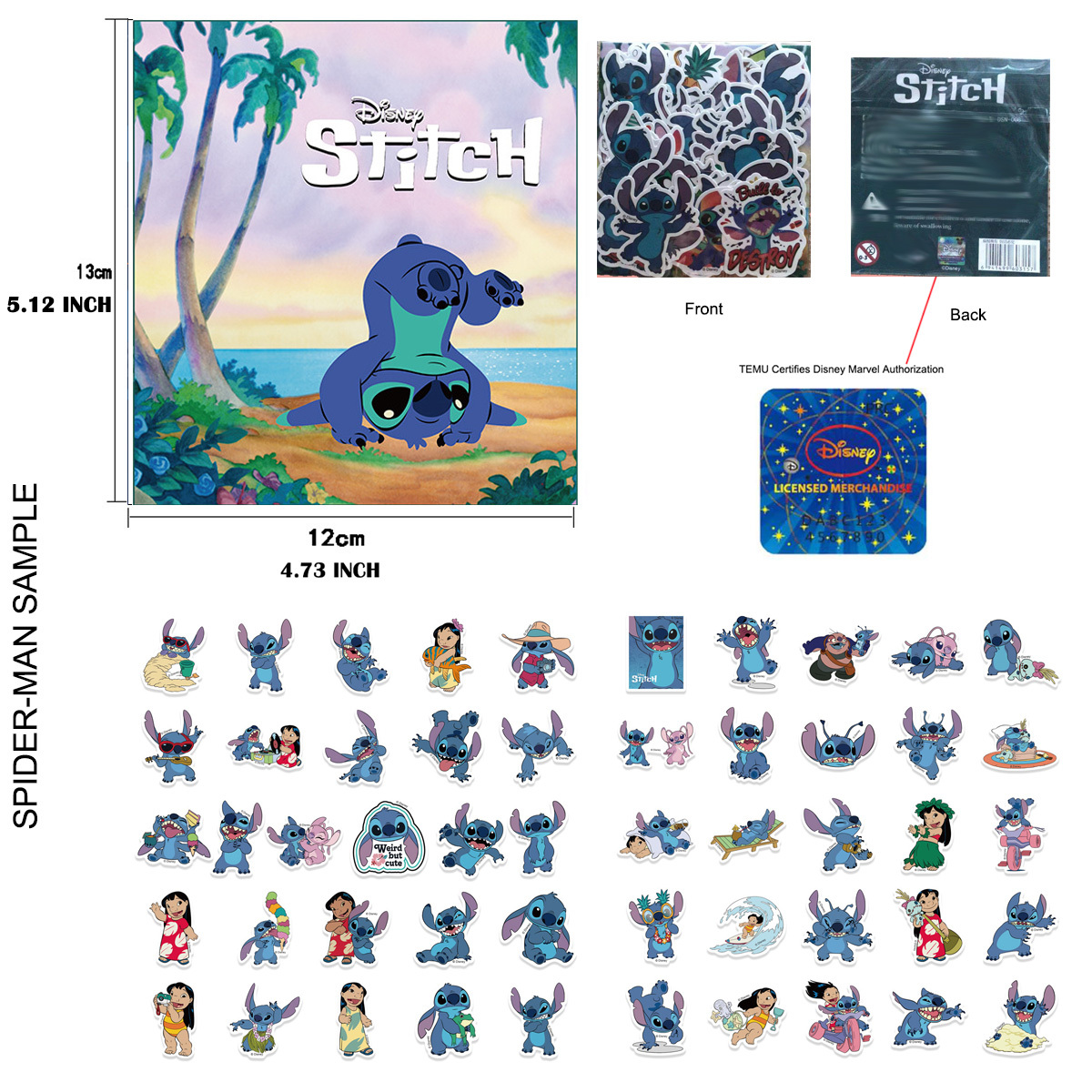 Officially Licensed Stitch Vinyl Waterproof Stickers - Temu