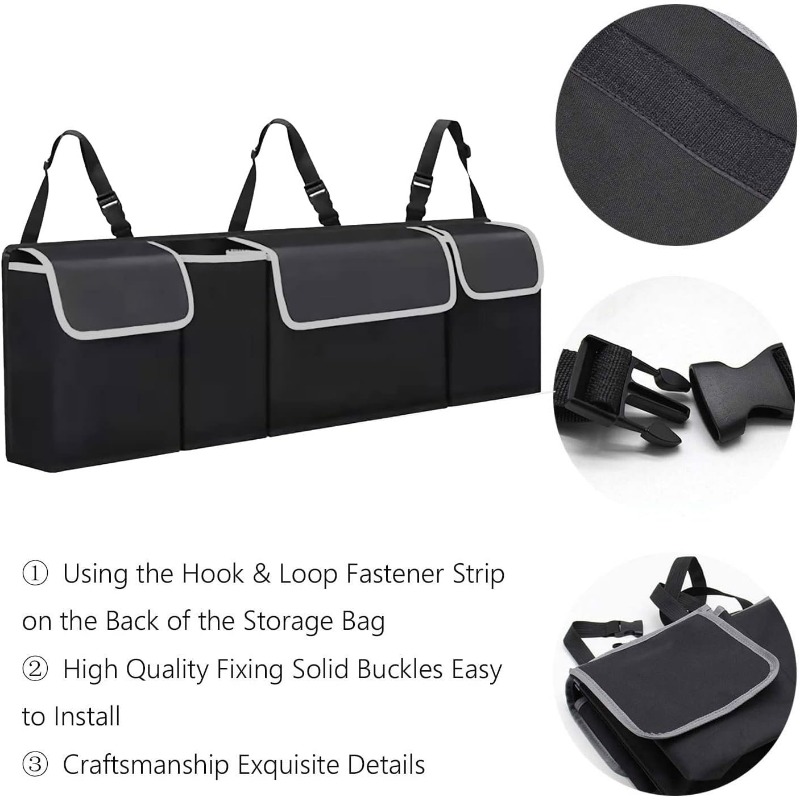 Dandelion Car Trunk Organizer, Hanging Seat Back Storage Organizer With Large Pockets Space Saving Backseat Car Organizer