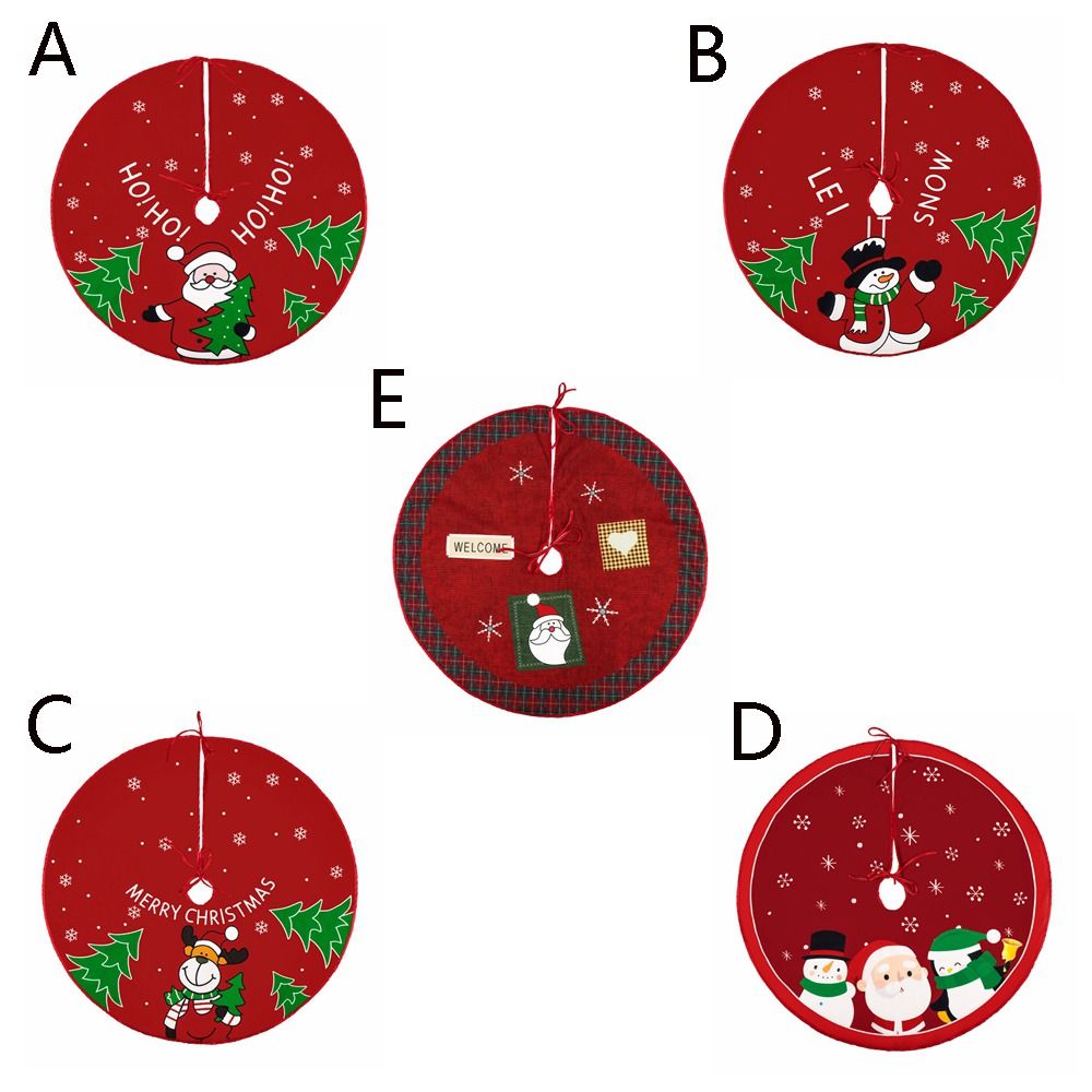 90cm árvore de natal saia floco de neve santa impresso tapete de árvore  para casa natal