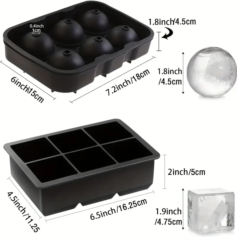 Large Ice Cube Trays Silicone Ice Cube Molds for Freezer with Lid