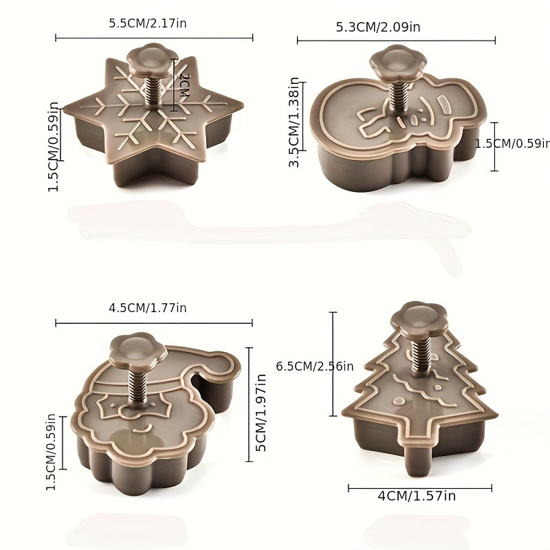 5 moldes para galletas de Navidad, cortadores de acero inoxidable, árbol de  Navidad * de nieve, muñeco de nieve, molde para hornear con forma de r